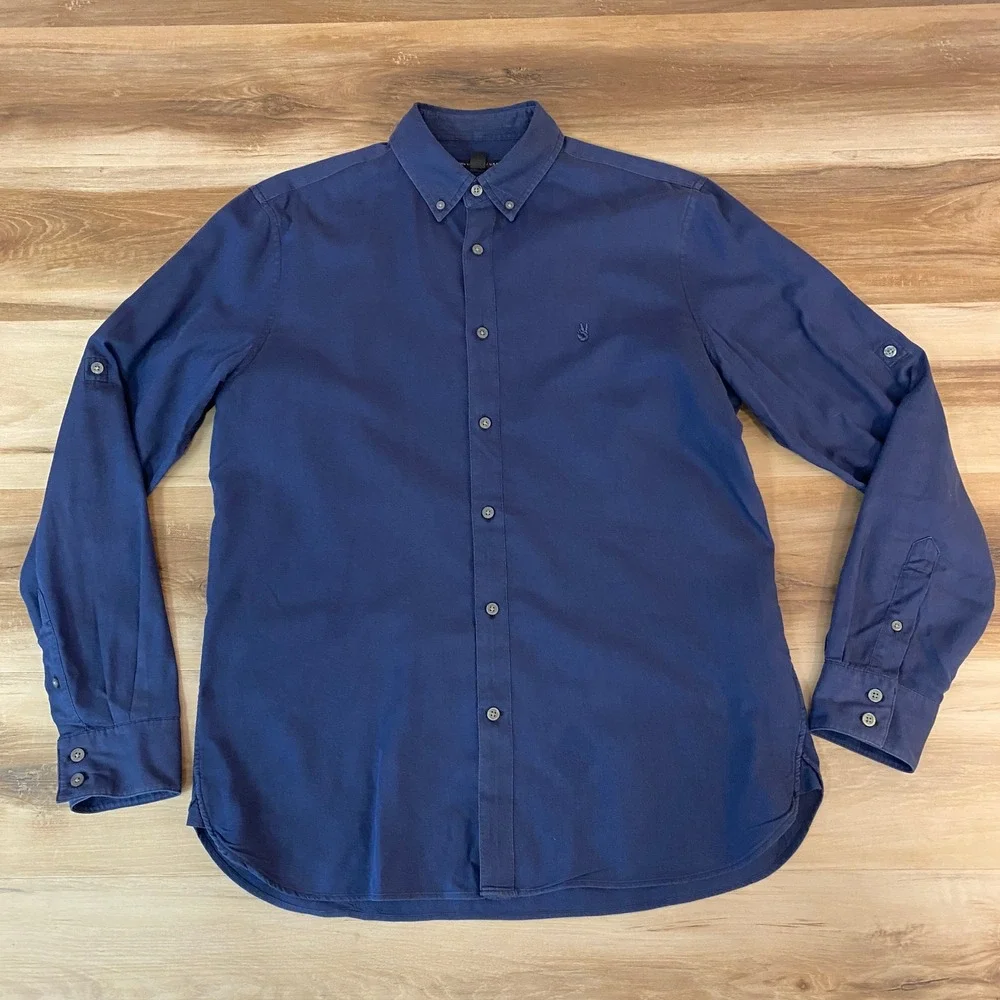 John Varvatos U.S.A.‎ Roll Tab Long Sleeve Button Down Shirt Mens Medium
